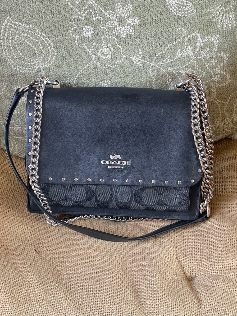 ✨ Coach Klare Crossbody In Signature Canvas With Rivets Snake Embossed 90400 ✨